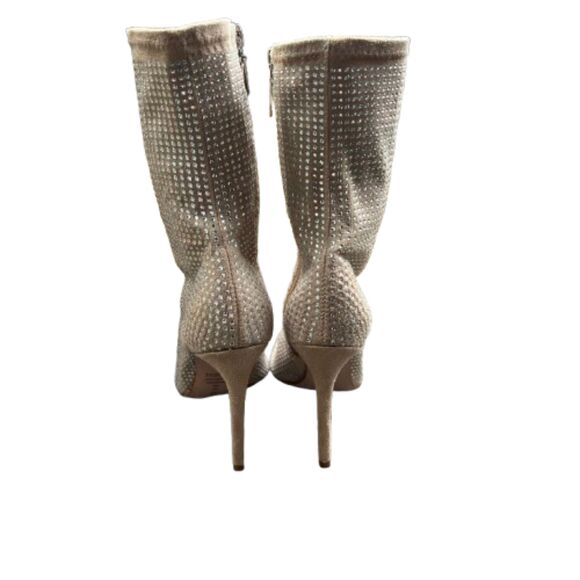 NEW Schutz Women's Sybil Suede & Rhinestone Beige Booties Size 5B- $175 - Picture 7 of 9